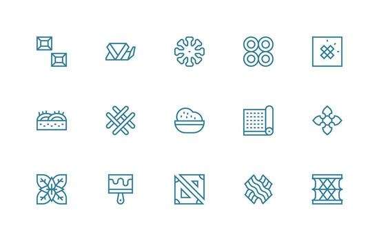 15 textura íconos en regular línea estético interfaz icono colección vector