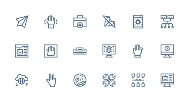 Software featuring 18 Icons in Strong Stroke Line Design Interface Icons for Daily Use vector