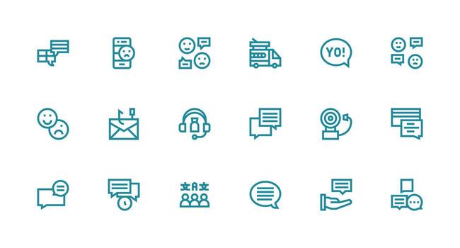 fuerte carrera línea íconos desde respuesta conjunto con 18 vectores digital producto íconos para rápido entrega