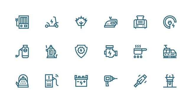 18 Strong Stroke Line Style Icons from Electric Collection Icons Built for Visual Consistency Pack vector