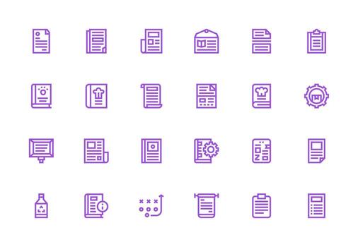 Instructions Visual Pack containing 24 Thick Line Line Icons UI Icon Set vector