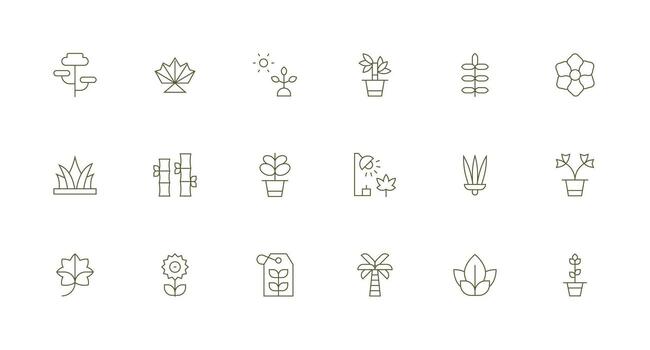 Minimal Line Icons from Leafy Set with 18 Vectors Neat Icon Set