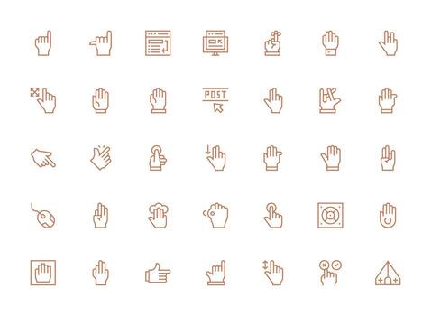 Cursor featuring 35 Icons in Regular Clean Line Design Design Ready Icon Set for Teams vector