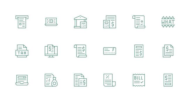 Statement Set with 18 Minimal Line Icons All-Purpose Icon Design Pack vector