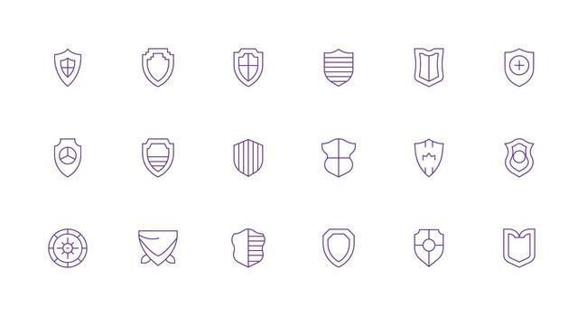 Impenetrable featuring 18 Icons in Minimal Line Design Web Icon Collection vector