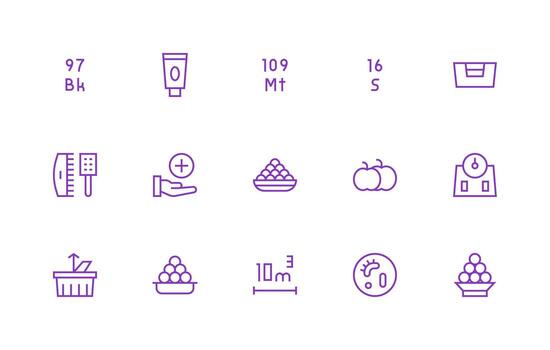 Regular Line Style Quantity Icons with 15 Vectors App Icon Pack