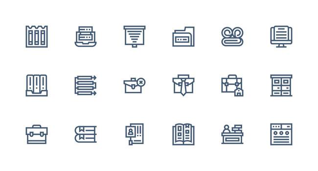 Documents featuring 18 Icons in Strong Stroke Line Design UI Icon Set vector
