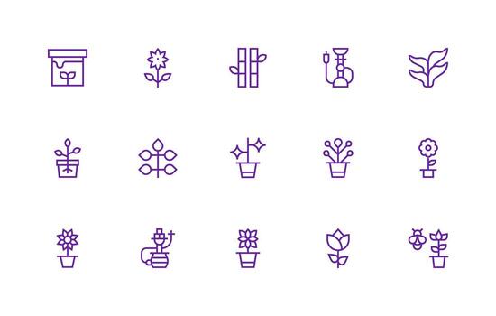 15 Regular Line Style Icons from Stem Collection UI Icon Set vector