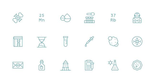 Minimal Line Style Science Icons with 18 Vectors Minimal Icon Set for Interface Projects