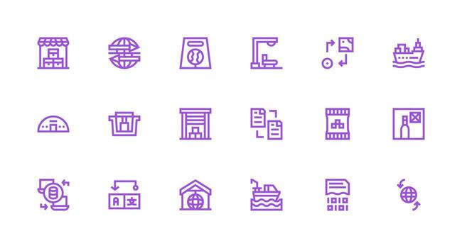Export Design Icons featuring 18 in Strong Stroke Line Style Scalable Icons for All Themes vector