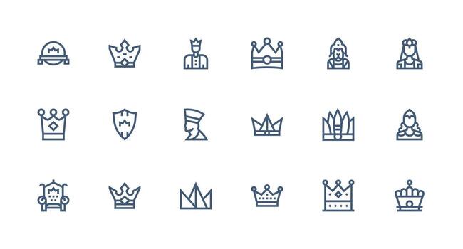 Strong Stroke Line Icons from Monarch Set with 18 Vectors Clean Icon Set Icon Pack for UI Projects