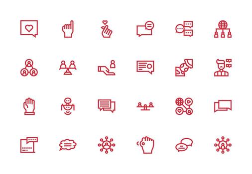 Thick Line Line Style Interaction Icons with 24 Vectors UI-Ready Icon Collection