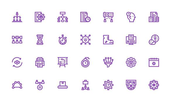 flujo de trabajo incluso 28 negrita línea ilustraciones íconos construido para visual consistencia paquete vector