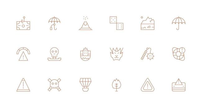 Risk Visual Pack containing 18 Minimal Line Icons Web Icon Collection vector