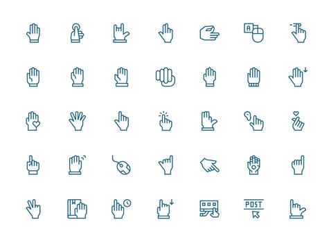 Click Set with 35 Regular Clean Line Icons Clean Icon Set Icon Pack for UI Projects vector