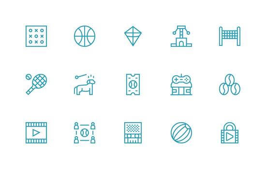 Play Set with 15 Regular Line Icons Interface Icons for Daily Use vector