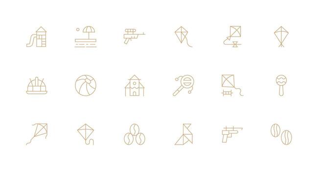 Toy featuring 18 Icons in Minimal Line Design Quick Access Icons for UI Development vector