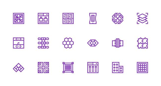 Modular Set with 18 Strong Stroke Line Icons Web Icon Collection vector