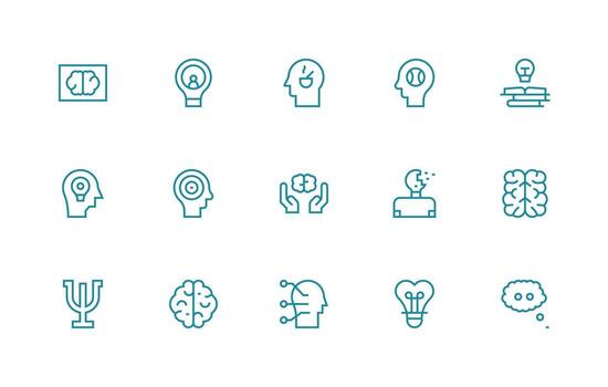 15 Icons for Mind in Regular Line Format High-Resolution Icons for Any Platform vector