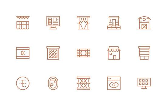 Regular Line Icons from Window Set with 15 Vectors Web Icon Collection