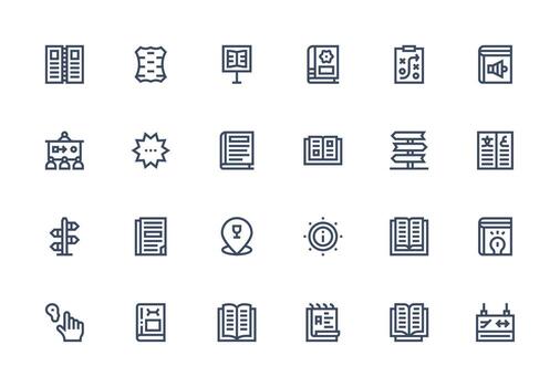 24 Icons for Guide in Thick Line Line Format Complete Icon Bundle for Web Design vector