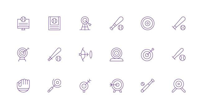 Hitting Icon Collection with 18 Minimal Line Designs Clean Icon Set Icon Pack for UI Projects vector
