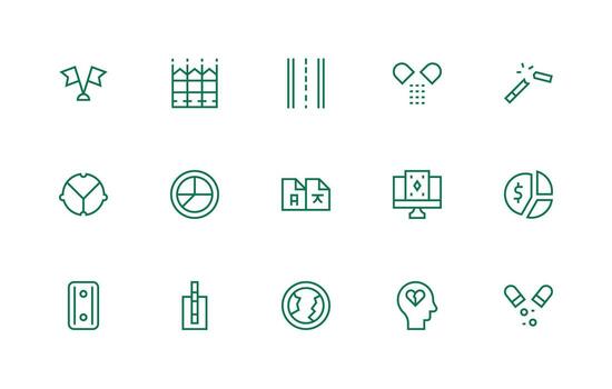 15 Regular Line Style Icons from Split Collection Digital Icon Collection vector