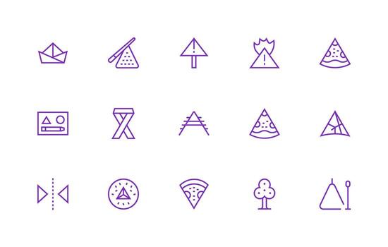 15 Regular Line Style Icons from Triangle Collection Interface Icons for Daily Use vector