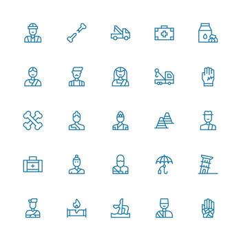 Medium Stroke Outline Icons from Accident Set with 25 Vectors High-Resolution Icons for Any Platform
