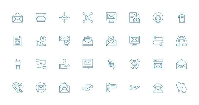 Thin Line Style Receive Icons with 32 Vectors UI and UX Focused Icon Collection