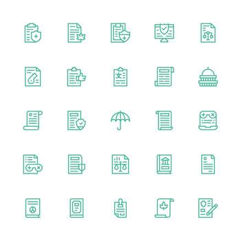 política presentando 25 íconos en medio carrera contorno diseño sensible icono conjunto para flexible diseños vector