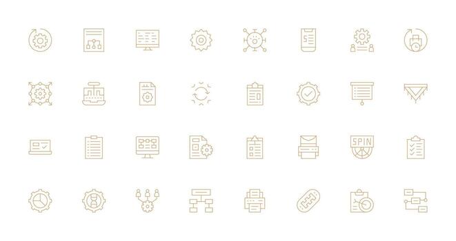 32 Delgado línea diseños para flujo de trabajo íconos alta resolución íconos para ninguna plataforma vector
