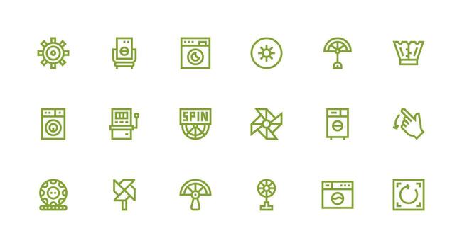 Spin Set with 18 Strong Stroke Line Icons Core Icon Collection for Daily Tasks vector