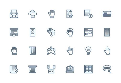 entrada diseño íconos presentando 24 en grueso línea línea estilo limpiar icono colección para web utilizar vector