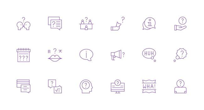 Clarification Icon Set with 18 Minimal Line Graphics Digital Icon Collection vector