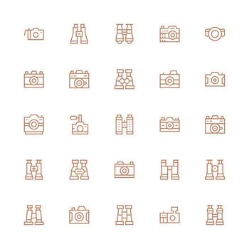 25 Medium Stroke Outline Vectors for Viewfinder Theme Flexible Icon System for Web Interfaces