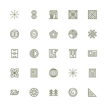 medio carrera contorno estilo líneas íconos con 25 vectores reutilizable icono conjunto