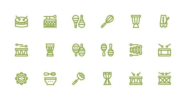 Strong Stroke Line Icons from Beat Set with 18 Vectors Multi-Style Icon Collection