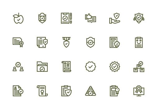 24 Thick Line Line Vectors for Compliant Theme Flexible Icon System for Web Interfaces