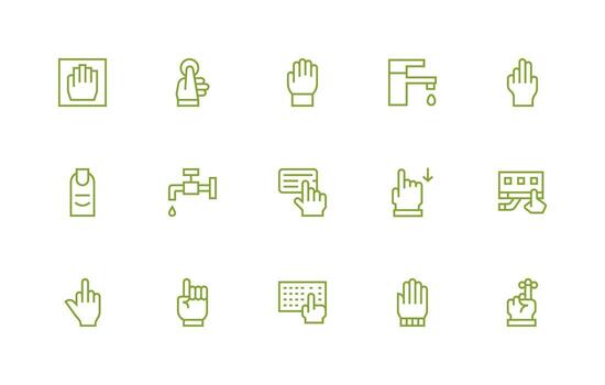 15 Regular Line Style Icons from Tap Collection Optimized Icon Pack for Digital Products vector
