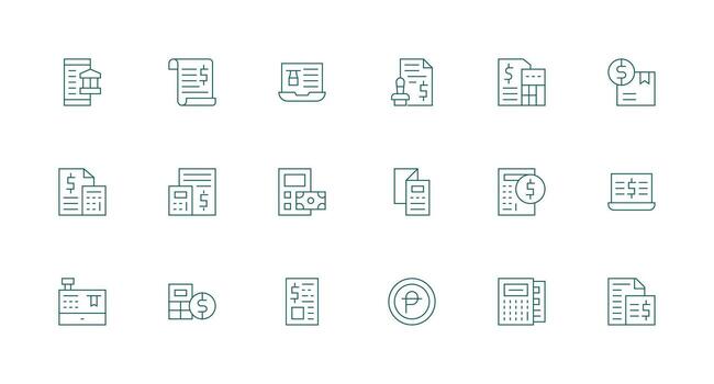 18 Minimal Line Vectors for Accounting Software Theme UI-Ready Icon Collection