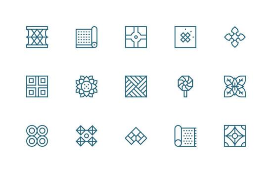 Regular Line Icons from Tile Set with 15 Vectors Clean Icon Set Icon Pack for UI Projects