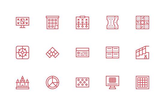 15 Regular Line Vectors for Layout Theme Web and App Icon Pack Collection