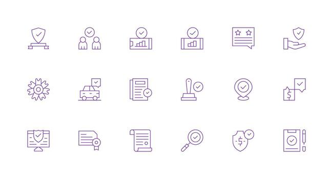 18 Minimal Line Vectors for Validated Theme Display Icon Pack