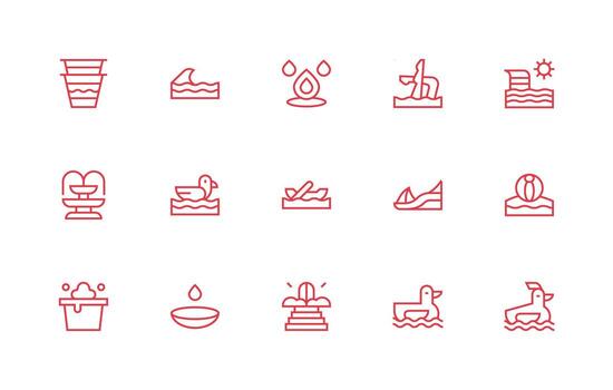 15 Icons for Splash in Regular Line Format Icons Built for Visual Consistency Pack vector