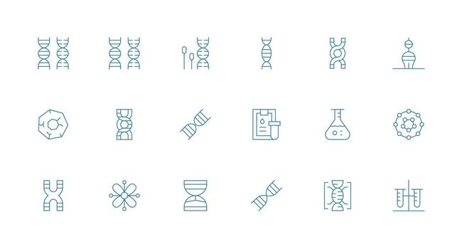 Minimal Line Icons from Biochemistry Set with 18 Vectors Complete Icon Set for Mobile Apps