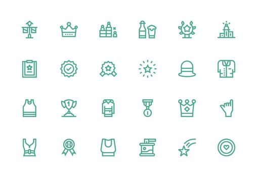 Top Icon Set with 24 Thick Line Line Graphics UI and UX Focused Icon Collection vector