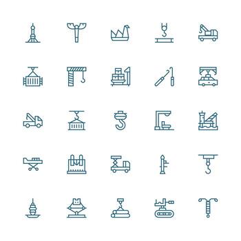 Medium Stroke Outline Icons from Crane Set with 25 Vectors Core Icon Collection for Daily Tasks