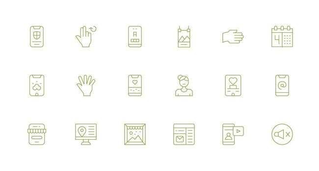 mínimo línea íconos desde aplicación conjunto con 18 vectores ui icono conjunto