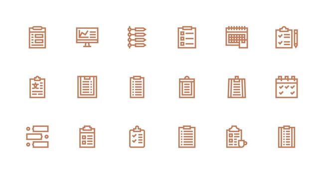 18 fuerte carrera línea diseños para Tareas íconos interfaz íconos para diario utilizar vector